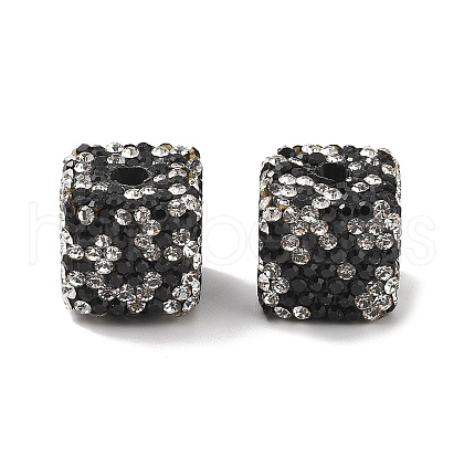 Cube Shape Polymer Clay Rhinestone Beads CLAY-NH0001-08D-1