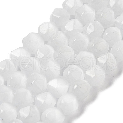 White Cat Eye Beads Strands G-Q169-E10-01-1
