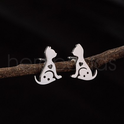 Stainless Steel Small Animal Stud Earrings for Women PW-WG5B49B-14-1