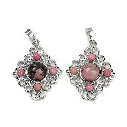 Natural Rhodonite Pendants G-Z077-01P-11-1