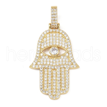 Brass Micro Pave Cubic Zirconia Pendants KK-R224-09G-1