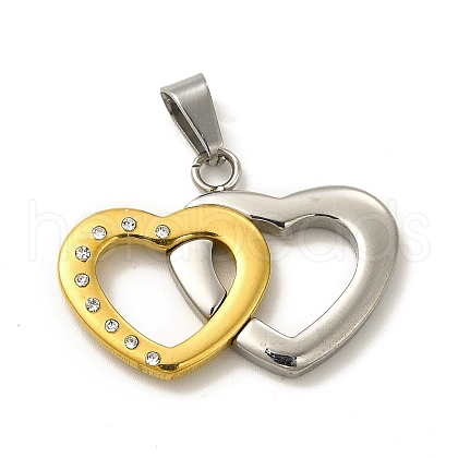 Crystal Rhinestone Double Heart Pendants STAS-A073-19-1