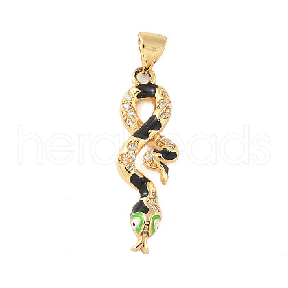 Brass Micro Pave Cubic Zirconia Enamel Pendants KK-D354-04G-B-1