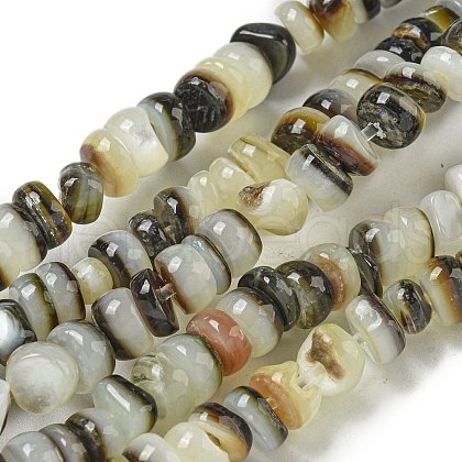Natural Black Lip Shell Beads Strands BSHE-G039-02-1