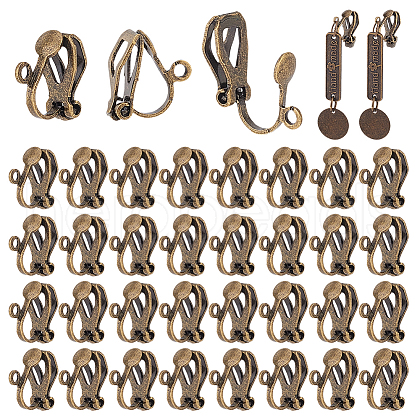   100Pcs Brass Clip-on Earring Findings FIND-PH0002-54A-1