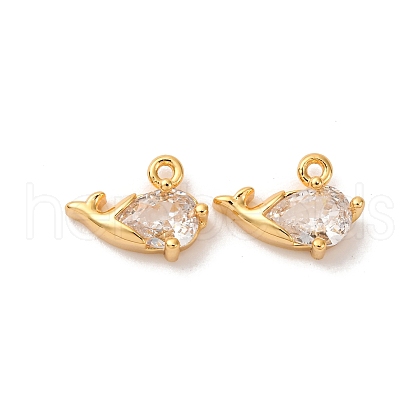 Brass Micro Pave Cubic Zirconia Pendants KK-K382-29G-03-1