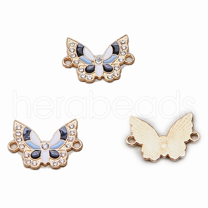 100Pcs Alloy Enamel Butterfly Connector Charms PW-WG0E1A8-04-1