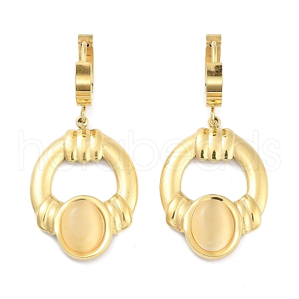Ring 304 Stainless Steel Dangle Earrings EJEW-L283-083G-1