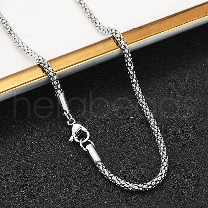 Tarnish Resistant 304 Stainless Steel Popcorn Chain Necklaces NJEW-J032-22P-1