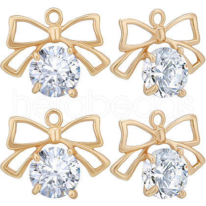 Beebeecraft 12pcs Clear Cubic Zirconia Charms KK-BBC0013-85-1