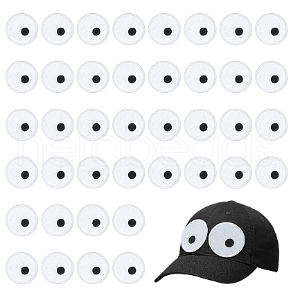 40Pcs Eye Non-woven Fabric Iron on/Sew On Patches PATC-FG0001-83-1