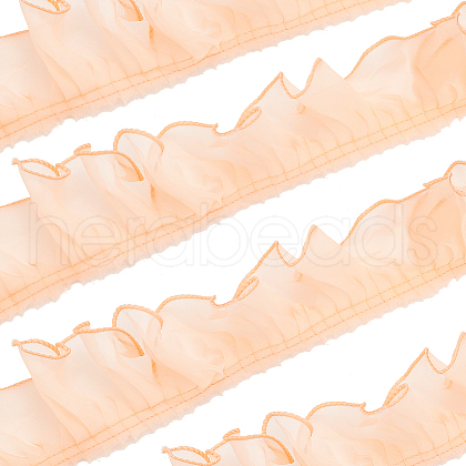 BENECREAT 10M Pleated Organza Ribbons ORIB-BC0001-05-1