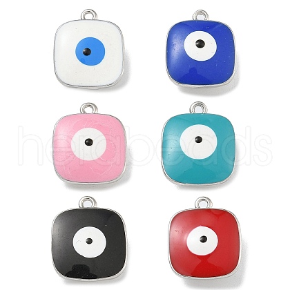 Rack Plating Brass Enamel Charms KK-G515-22P-1