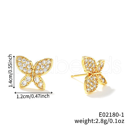 Shiny and Simple Brass Stud Earrings QJ1197-1-1
