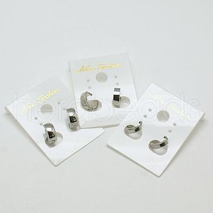 Tarnish Resistant Fashion 304 Stainless Steel Huggie Hoop Earrings EJEW-G124-M11-1