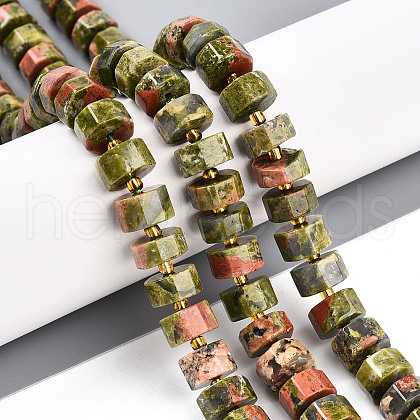 Natural Unakite Beads Strands G-T140-27-1