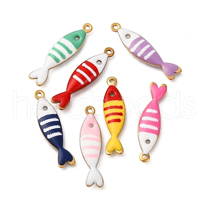 304 Stainless Steel Enamel Charms STAS-Q363-14B-G-1