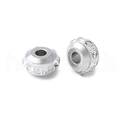 304 Stainless Steel Polymer Clay Rhinestone Beads STAS-Q038-01B-1