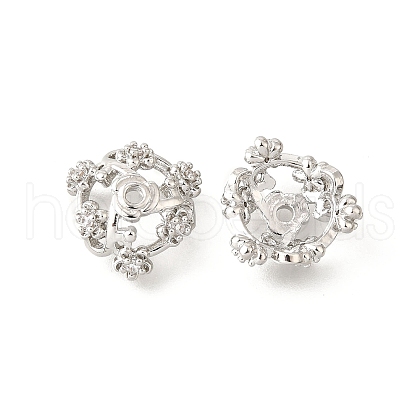 Flower Brass Bead Caps KK-V008-06P-1