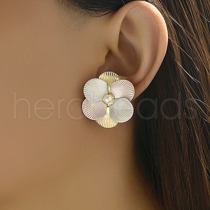 Sweet Zinc Alloy Flower Stud Earrings for Date Valentine's Day Gift WA0186-1
