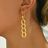 Brass Curb Chain Shape Tassel Hoop Earrings RE1339-1-2