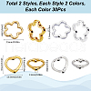 SOFPLATE 120Pcs 4 Styles Tibetan Style Alloy Bead Frames TIBE-SP0001-14-2