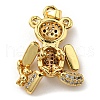 Brass with Cubic Zirconia Pendants X-KK-K341-37G-2