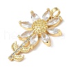 Brass Micro Pave Cubic Zirconia Pendants and Glass KK-Q068-24G-2