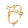 Ion Plating(IP) 304 Stainless Steel Cross Open Cuff Ring for Women RJEW-K245-32G-3