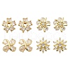 Flower Brass Micro Pave Clear Cubic Zirconia Stud Earrings EJEW-U064-03G-2
