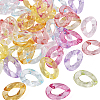  225 Pcs 9 Colors Transparent Acrylic Linking Rings MACR-TA0001-30-1