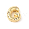 Brass Micro Pave Clear Cubic Zirconia Pendant KK-Z046-01G-G-1