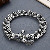 Tibetan Style Alloy Skull Link Chain Bracelet Men WG16695-01-1