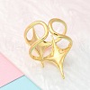304 Stainless Steel Open Cuff Ring for Women RJEW-B109-05G-02-3