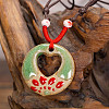 Retro Ethnic Porcelain Pendant Adjustable Polyester Cord Necklaces for Women FS-WGD020A-08-1