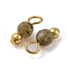 Natural Labradorite Faceted Round Charms PALLOY-NH00001-2