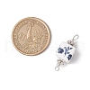 Handmade Flower Printed Porcelain Cube Links PALLOY-JF03965-02-2