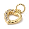Rack Plating Brass & Clear Cubic Zirconia Pendants KK-L216-013G-2