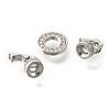 Ring Brass Micro Pave Clear Cubic Zirconia Fold Over Clasps KK-V008-21P-2