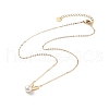 Acrylic Pearl Rabbit Pendant Necklace NJEW-C036-05G-1