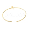 Rack Plating Brass Micro Pave Clear Cubic Zirconia Letter Open Cuff Bangles BJEW-A018-01G-F-3