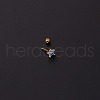 Flower 316L Surgical Stainless Steel Micro Pave Cubic Zirconia Cartilage Earrings WG558ED-03-2