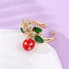 Brass Micro Pave Cubic Zirconia Open Cuff Rings for Women RJEW-U057-16G-3