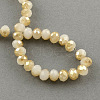 Half Plated Imitation Jade Faceted Rondelle Glass Bead Strands EGLA-S092-2mm-M-3