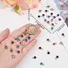 Beebeecraft 48Pcs 12 Colors Glass Rhinestone Charms RB-BBC0001-01-3