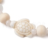 Synthetic Turquoise & Wood & Glass Beaded Stretch Bracelets for Boys Girls BJEW-JB11127-01-3