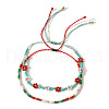 2Pcs 2 Styles Seed Beads String Bracelet Sets for Women NJ7721-1