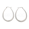 304 Stainless Steel Oval Hoop Earrings for Women EJEW-S227-62P-1