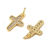 Brass Micro Pave Cubic Zirconia Pendants KK-C092-21C-G-2