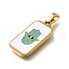 304 Stainless Steel Enamel Pendants STAS-B087-06G-01-2